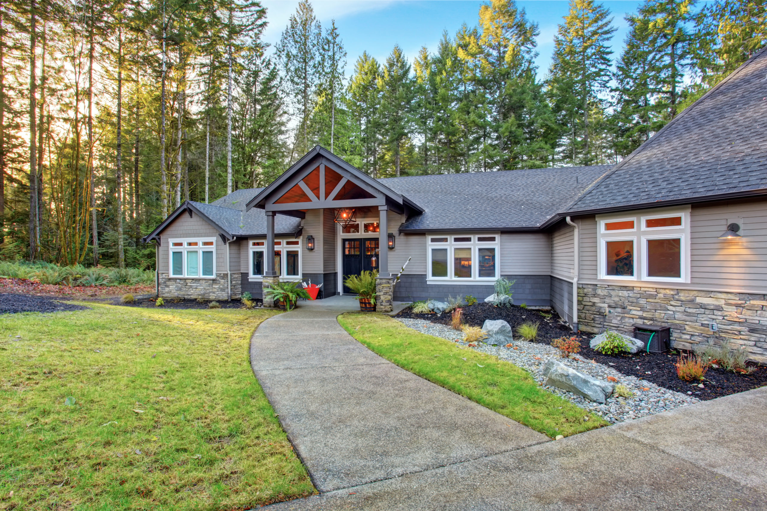 Beautiful large house with driveway, and garage.